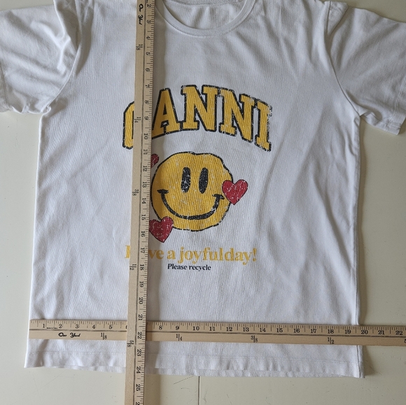 NWOT Ganni Smiley Tee - Picture 7 of 8